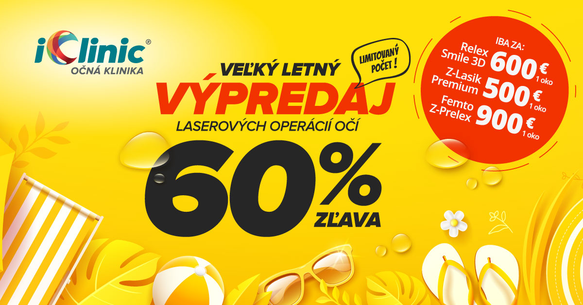 Veľký letný výpredaj laserových operácií očí – 60 % zľava